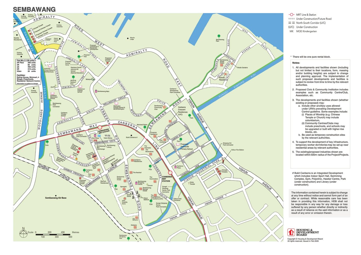 Official HDB location map of Sembawang Brook, bounded by Admiralty Street and Sungei Sembawang, the 3Gen project