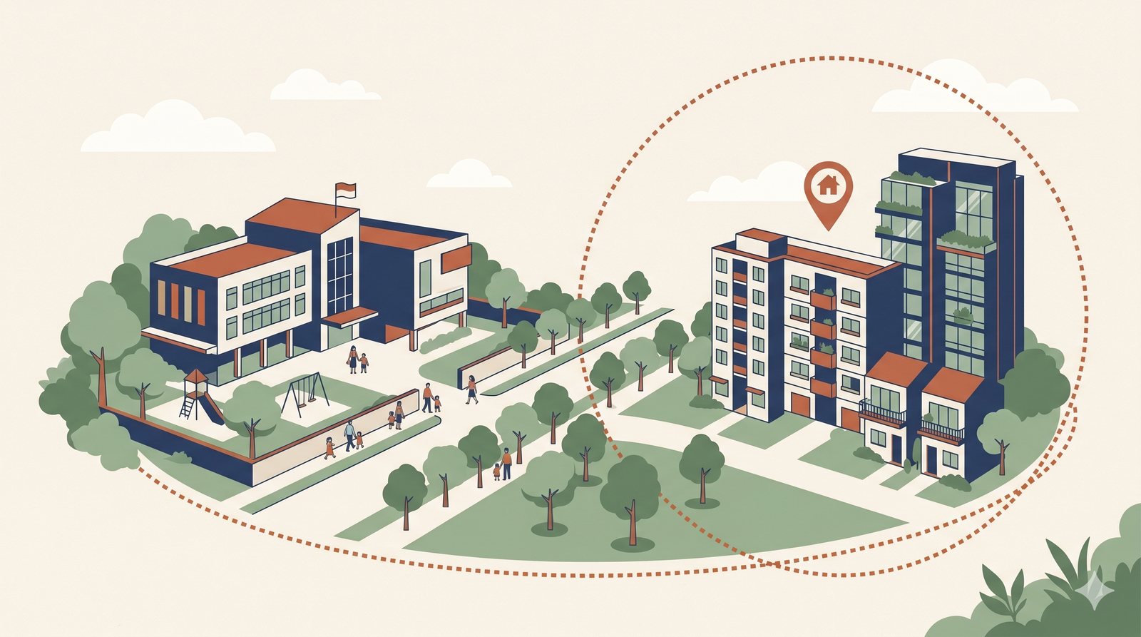 Buying a home within 1km of a primary school — the 1km rule and timing