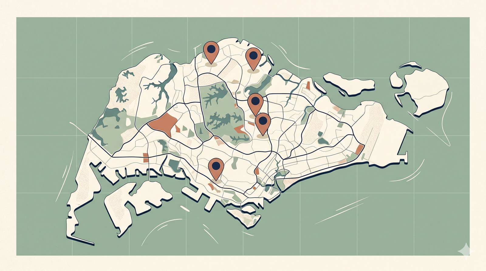 June 2026 BTO launch map of Singapore — Ang Mo Kio, Bishan, Bukit Merah, Woodlands and Sembawang sites