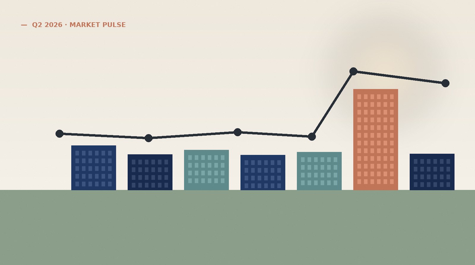 Q2 2026 Singapore property market pulse — flat quarter with landed homes carrying the index